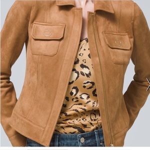 Cropped suede chestnut WHBM jacket